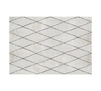 Alfombra rectangular con motivos de rombos negros 200 x 300 cm SILAN