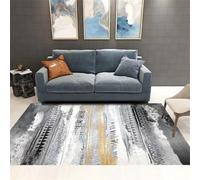 Alfombra rectangular gris moderna para sala de estar, 150 x 230 cm, antideslizante, resistente a la suciedad, para decoración de vestíbulo y sala de estar, adornos elegantes para el hogar, perfecto