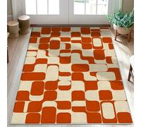 Alfombra rectangular moderna, abstracta, con curvas, no se cae, no se desprende, para entrada, baño, lavandería, mesita de noche, 3 x 5 pies