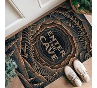 Alfombra rectangular para pasillo de cueva, diseño de huesos de esqueleto espeluznantes de Halloween, color negro, antideslizante, para cocina, entrada, lavandería, pasillo, decoración de 2 x 3 pies