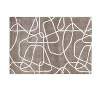 Alfombra rectangular taupe con motivos de line art 160 x 230 cm APOLLINE
