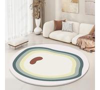 Alfombra Redonda 100cm Lavable Verde Marrón Salon Y de Habitacion Tapete Redondo,Parte Inferior Antideslizante,Muy Suave, No se Desprenden,para Casa Oficina en Interior y Exterior