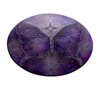 Alfombra Redonda 80 cm Diametro Mariposa Púrpura Salon Y de Habitacion Tapete Redondo, Alfombra de Círculo Suave, Lavable Antideslizante
