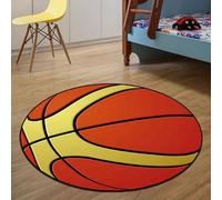 Alfombra redonda antideslizante para suelo de cocina, alfombra de fibra de poliéster suave para una fácil limpieza y eliminación de suciedad (bola de cuero)