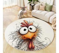 Alfombra Redonda Chica Graciosa De Ojos Grandes, Lavable a Máquina Alfombra Redonda Divertido Animal De Dibujos Animados Antideslizante Para Dormitorio Sala De Estar Cocina Decoración Del Hogar 100cm