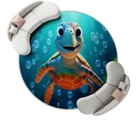 Alfombra Redonda Colorful de 160 cm, Alfombra con patrón 3D Dibujos Animados Animales Marinos Tortuga, Lavable a máquina Alfombra Antideslizante para Dormitorio Sala de Estar Cocina