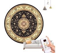 Alfombra redonda con calefacción radiante, calentamiento rápido, temperatura ajustable, temporizador de 12 horas y ahorro de energía; ideal para el hogar y la oficina.(D,47in)
