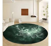 Alfombra redonda de 150 cm, lavable, para salón, estilo clip art, antideslizante, de pelo bajo, suave, color naranja claro, para dormitorios y comedores