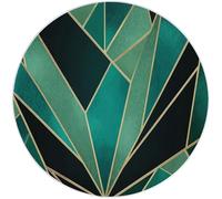 Alfombra redonda de 180 cm moderna geometría simple triángulo alfombra de salón lavable a máquina, suave resistente antideslizante alfombra de suelo de franela para dormitorio, oficina, cocina, verde