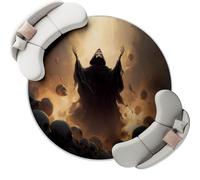 Alfombra Redonda de Cráneo de la Muerte gótica Lavable Antideslizante Alfombra diámetro de 150 cm (Round) Sala de Estar Dormitorio Pasillo Marrón