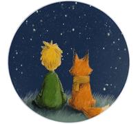 Alfombra Redonda de Cuentos de Hadas Zorros Dibujos Animados Lavable Antideslizante Alfombra diámetro de 90 cm (Round) Sala de Estar Dormitorio Pasillo Amarillo