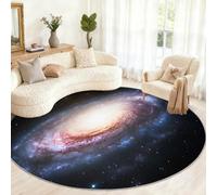 Alfombra Redonda de Galaxia de 100 cm, Alfombra Redonda de la Vía Láctea 3D, Alfombra pequeña Lavable para habitación de niños, Sala de Juegos, Mesa de Centro, decoración del hogar