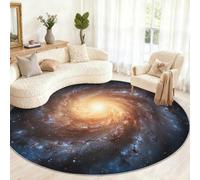 Alfombra Redonda de Galaxia de 80 cm, Alfombra Redonda 3D de la Vía Láctea, pequeña Alfombra Circular Antideslizante para habitación de niños, Sala de Juegos, Mesa de Centro, decoración del hogar