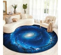 Alfombra Redonda de Galaxia de 90 cm, Alfombra Redonda de la Vía Láctea, pequeña Alfombra Circular Lavable para habitación de niños, Sala de Juegos, Mesa de Centro, decoración del hogar