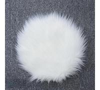 Alfombra redonda de imitación cálida y suave para dormitorio, sofá, silla y escritorio, adecuada para azulejos, lino y suelos de madera (blanco, 30 cm)