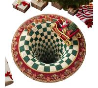 Alfombra redonda de Navidad | Felpudo redondo suave antideslizante para puerta de entrada de Papá Noel, para interiores, baño, hogar, dormitorio, sala de estar