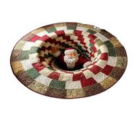 Alfombra redonda de Navidad para el hogar, diseño de dibujos animados, ilusión óptica, alfombra 3D (estilo rojo 10)