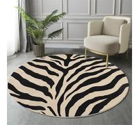 Alfombra Redonda De Salon 100Cm Alfombra Lavable De Habitacion Estampado Animal Estampado De Tigre Alfombras Comedor Pelo Corto Carpet Rugs For Living Room