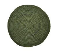 Marrakech - Alfombra decorativa de yute bohemia, redonda, 80 cm, redonda, tejida a mano, color verde, para salón, pasillo, baño o cocina, alfombra redonda para exteriores como decoración de terraza o