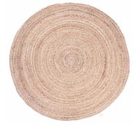 Alfombra Redonda De Yute Natural Boho Marrón Jute Ø100cm Abril Deko