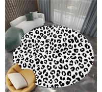 Alfombra Redonda Decorativa Elegante Arte Animal Estampado Dleopardo, Alfombra Café Claro Antideslizante de Pelo Corto Lavable Antideslizante para Salón y Habitación - 160 cm