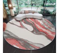 Alfombra Redonda Decorativa y Suave, Moderno Patrón de mármol Abstracto Textura Alfombra Circular Antideslizante para Salón, Dormitorio y Oficina, Rojo Gris Diseño Moderno para Interior 60 cm