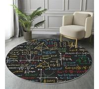 Alfombra Redonda Fórmulas Académicas Matemáticas, Alfombras Ecuaciones Gráficos Pelo Corto Suave, Lavable Resistente a Las Manchas Negro Alfombras, para Sala de Estar habitación de los niños 120cm