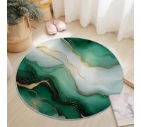 Alfombra Redonda Franela Diámetro 120 cm, Tinta Elegante Ola Lujo Diseño Estampado, Multi Vistoso Lavable Antideslizante Alfombra Adecuado para Dormitorio, Sala de Estar y Sala de Estudio