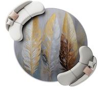 Alfombra redonda lavable, 100 cm, textura de lujo, plumas, alfombra de área para sala de estar, alfombra circular antideslizante para dormitorio y comedor