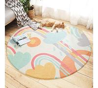 Alfombra Redonda Lavable en Lavadora - Suave y Moderna para Habitación y Dormitorio - Mullida Almohadilla Protectora Infantil - 100 cm