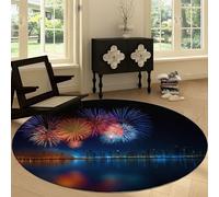 Alfombra redonda lavable para sala de estar, 100 cm, diseño de pelotas de golf de césped verde, alfombra circular para dormitorio, cocina, pasillo, alfombra redonda de pelo corto, antideslizante, para