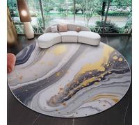 Alfombra Redonda Minimalismo Arte Abstracto Para Sala De Estar, Lavable A MáQuina Antideslizante De Pelo Bajo Y No Desprende Pelo - Alfombras Para Sala De Estar Dormitorio SalóN 120 cm (Rond) Gris