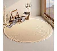Alfombra redonda moderna, suave y gruesa, lavable, diseño simple para sala de estar y dormitorio, 80 x 80 cm, acogedora decoración del hogar, antideslizante, fácil mantenimiento