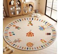 Alfombra Redonda para habitación Infantil, Revestimiento de Suelo para Centro de educación Infantil, Tela de Terciopelo Cristal, tapete para Gatear para bebés y niños pequeños B 120cm