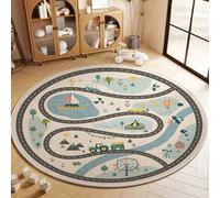 Alfombra Redonda para habitación Infantil, Revestimiento de Suelo para Centro de educación Infantil, Tela de Terciopelo Cristal, tapete para Gatear para bebés y niños pequeños A 160cm