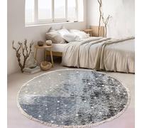 Alfombra redonda para mesa de comedor, patrón geométrico multicolor con borlas, alfombra redonda para dormitorio, alfombra para pasillo, cocina, estilo 1, 150 cm