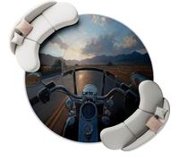 Alfombra Redonda Perspectiva De La Motocicleta Moderna 150 cm, Alfombra Grande Lavable para Comedor, Suave, Antideslizante, no desprende Pelusa, para Dormitorio, Interior, Sala de Estar, Vistoso