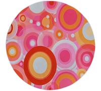 Alfombra Redonda Rosa de 120 cm, alfombras con patrón Retro Brillante Abstracto Geometría, Lavable a máquina Alfombra Antideslizante para Dormitorio Sala de Estar Cocina