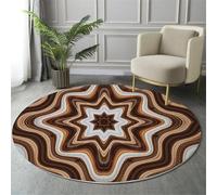 Alfombra Redonda Salon 180cm, Alfombra Antideslizante Estampado Ondas Caleidoscopio, Suave Lavable Lavadora Bohemia Ilusión Visual Blanco Parduzco Alfombras para Salón Cocina Comedor Halls Balcón