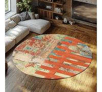 Alfombra Redonda Vintage para niños The Fence Famous Painting Printing Alfombrillas Goma Antideslizantes Frente a la Chimenea Alfombra Granja 160x160cm