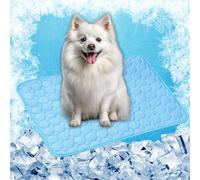 Alfombra Refrescante, Manta Fria para Perros 40 x 30 cm con Gel No Tóxico, Plegable Lavable Almohadilla Manta Fria para Perros Gatos para Mascotas Pequeños, Azul