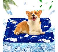 Alfombra Refrescante para Perros Gatos,Mascotas Alfombrilla Autoenfriante,Cama Refrescante Perro Inyección De Agua,Cama Gat Frio Animales Colchon Mascotas para Verano,50x60cm,L,Oso de hielo azul real