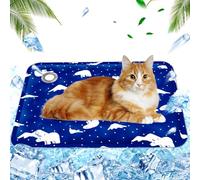 Alfombra Refrescante para Perros Gatos,Mascotas Alfombrilla Autoenfriante,Cama Refrescante Perro Inyección De Agua,Cama Gat Frio Animales Colchon Mascotas para Verano,40x50cm,M,Oso de hielo azul real