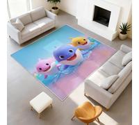 Alfombra resistente a la decoloración con estampado de animales y océanos, diseño de dibujos animados, antideslizante, 120 x 160 cm, para oficina, comedor, cocina, decoración