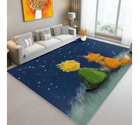 Alfombra Resistente a Las Cuentos de Hadas Zorros Dibujos Animados para el hogar, Oficina, Dormitorio, salón, Cocina Amarillo Lavable, 90 x 150 cm