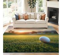 Alfombra Resistente a Las Primer Plano del Golf Deportivo para el hogar, Oficina, Dormitorio, salón, Cocina Blanco Lavable, 140 x 200 cm