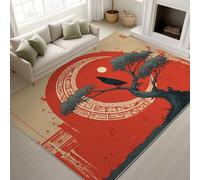 Alfombra retro gótica, 80 x 150 cm, antideslizante, de pelo corto, estampado de tarot y anime, fácil de limpiar, para salón, dormitorio, habitación juvenil, sala de juegos, símbolos místicos, cuervo