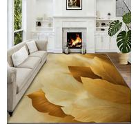 Alfombra retro lavable a máquina, 160 x 230 cm, antideslizante, diseño de hojas, color beige, para sala de estar, dormitorio, comedor, habitación de los niños, mesita de noche, cocina y salón