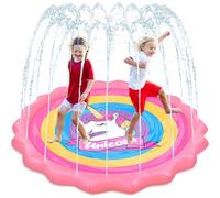 Alfombra Rociadora de Agua para Exterior 170 cm, Juguete de Verano para Niños 2 3+ Años con Conexión para Manguera, Parque Infantil Acuático para Jardín, Piscina Mascotas y Actividades Familiares