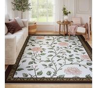 Alfombra Rosa 80x150 Lavable para Dormitorio Alfombras Antideslizantes Ultra Suaves Modernas salón Resistentes a Manchas Vine Moqueta Minimalista Moda Interior de Acento Entrada la Cocina